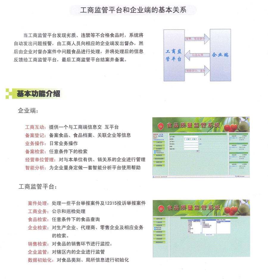 工商局食品質量監(jiān)管系統(tǒng)